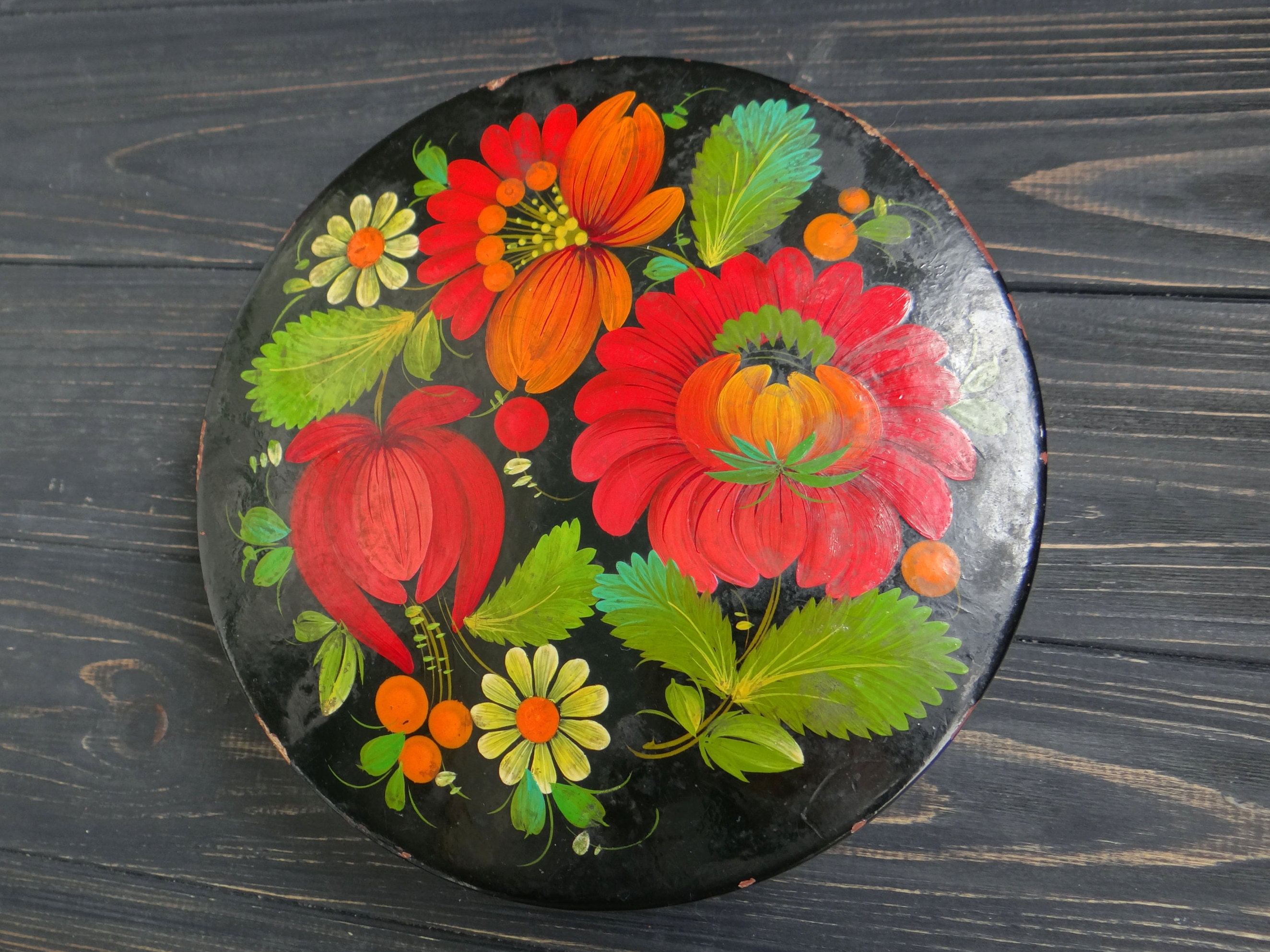 Caja ornamental de flores de folk soviético caja ornamental | Etsy