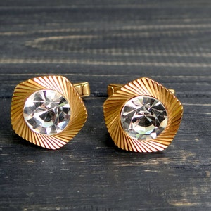 Natural quartz gold plated cuff links mens jewelry gift/for/women cufflinks groom gift Wrap-around Wedding jewelry natural gemstones jewelry image 3