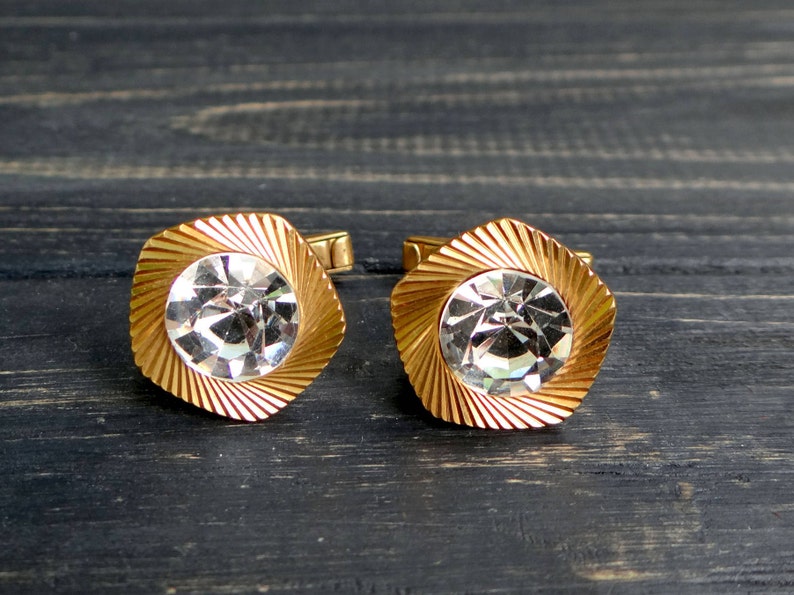 Natural quartz gold plated cuff links mens jewelry gift/for/women cufflinks groom gift Wrap-around Wedding jewelry natural gemstones jewelry image 3