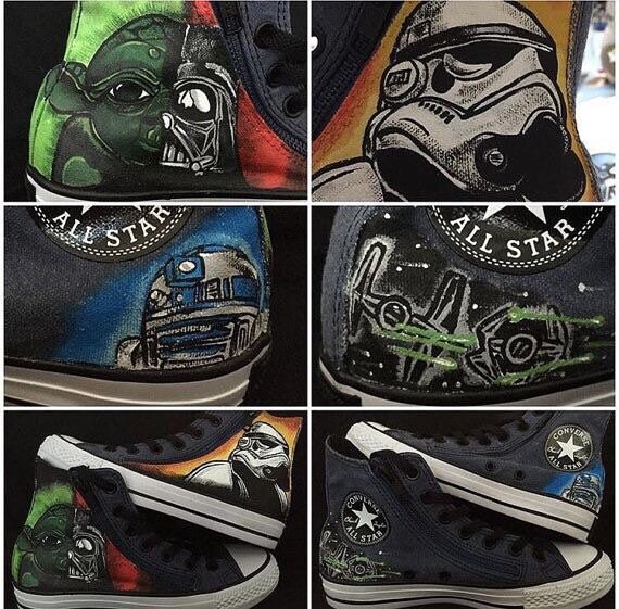 Adult Custom hand painted Converse Disney Villains!! Custom Adult Chucks