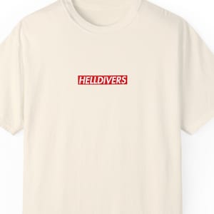 Helldivers 2 -Inspired T-Shirt, Supreme-Style Logo Tee, Military Sci-Fi Gaming Shirt, Casual Geek Fashion, Gift for Gamers, Streetwear