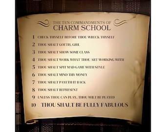 Charm School 10 Commandments Poster | Funny TV Show Art Print