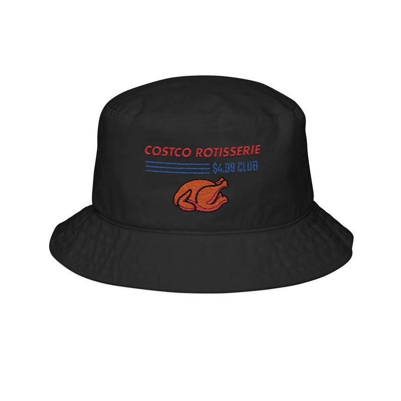 Parody Costco Chicken Embroidered Bucket Hat | Roasted Chicken Logo image 2