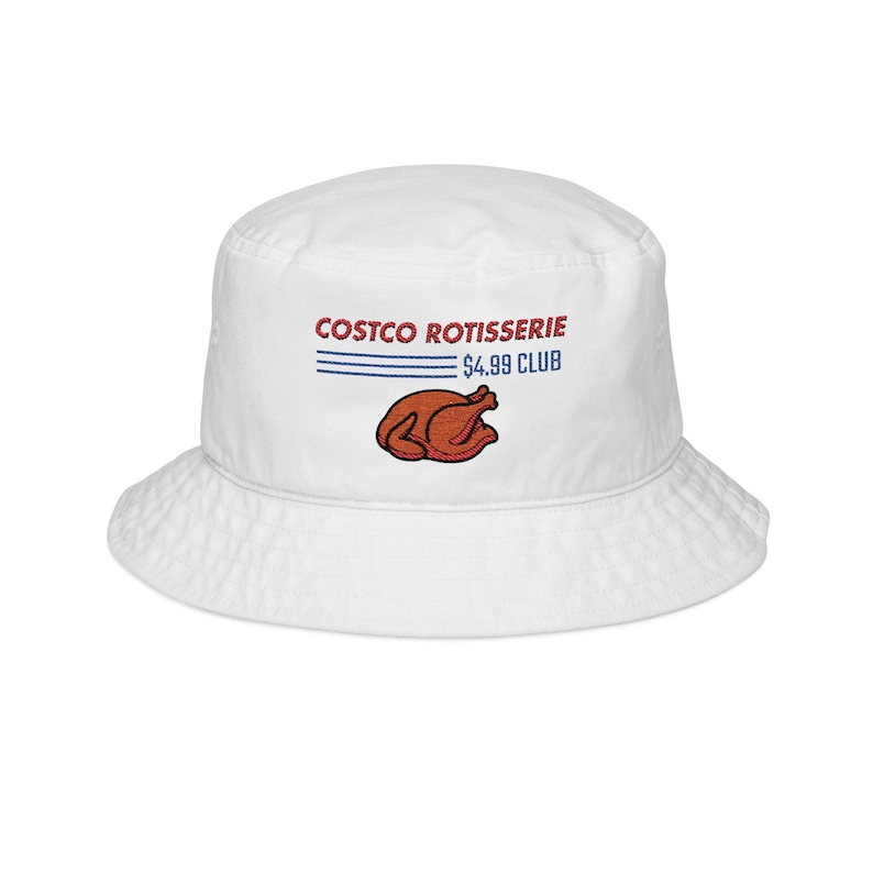 Parody Costco Chicken Embroidered Bucket Hat | Roasted Chicken Logo image 1