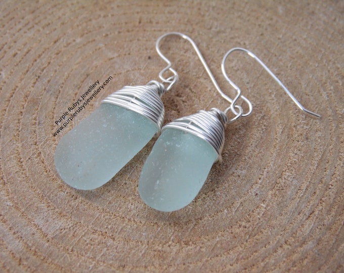 Falmouth Seafoam Cornish Sea Glass Earrings