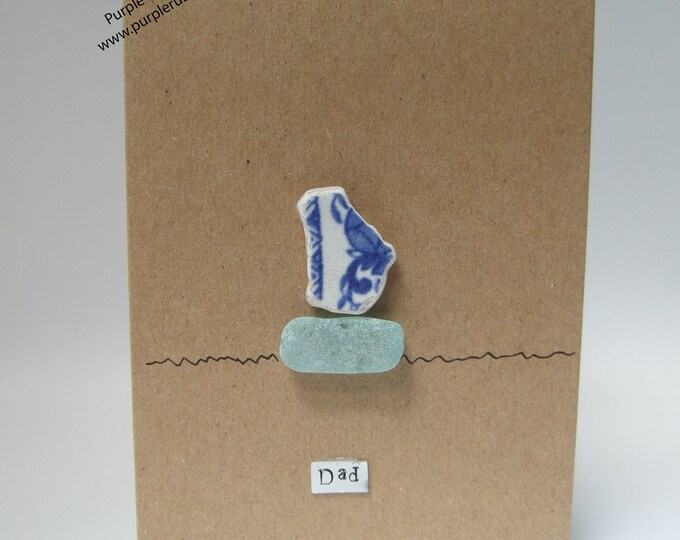 Blue Pottery Ship Dad / Fathers Day Card