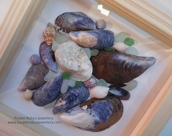 Mosaic Colours of Cornwall Sea Glass & Shell Picture