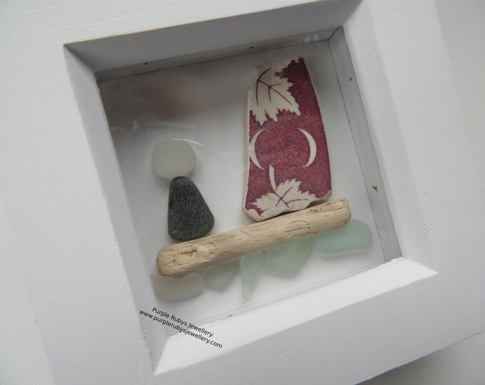 Windsurfer Dorset Sea Pottery & Cornish Sea Glass Picture