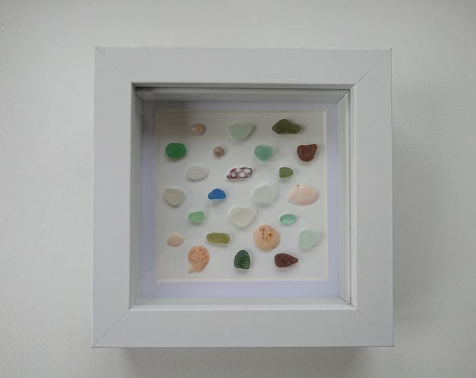 Colours of Cornwall Sea Glass & Sea Shell Picture