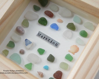 Colours of Marazion Sea Glass, Sea Pottery & Shell Picture