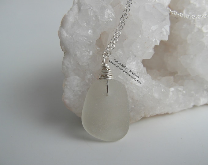 White Cornish Mermaids Tear Necklace