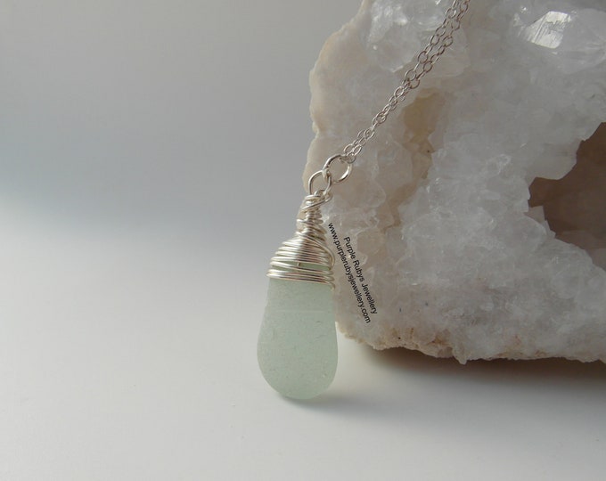 Seafoam Cornish Mermaids Tear Necklace