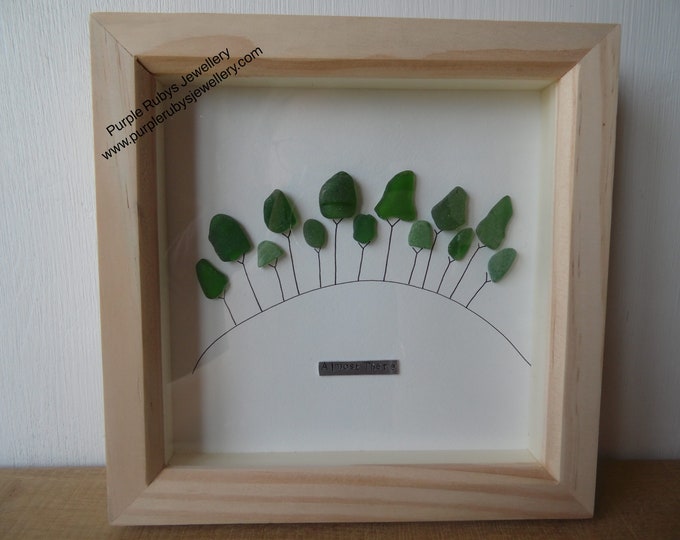 Almost There Trees Cornish Sea Glass Art