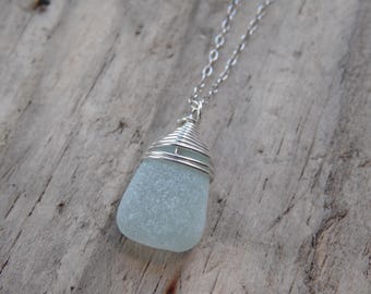 Dainty Seafoam Marazion Sea Glass Necklace