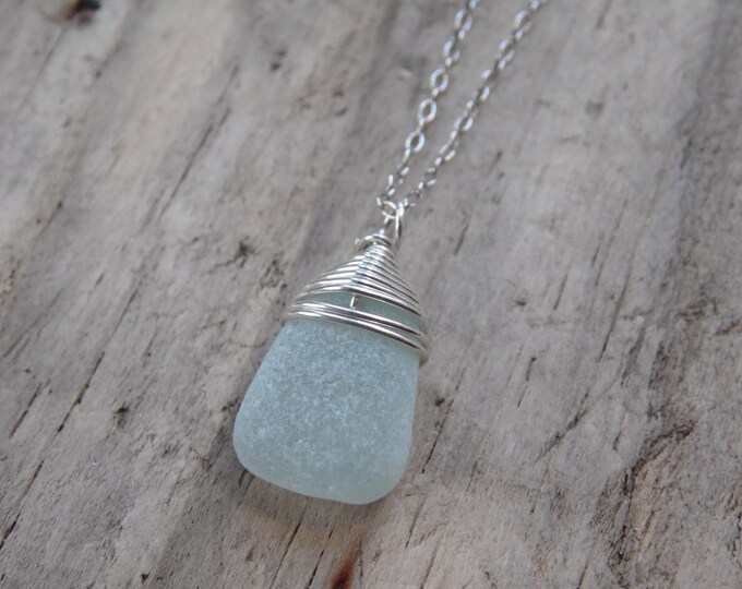Dainty Seafoam Marazion Sea Glass Necklace