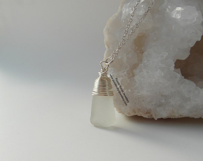 Dainty White Cornish Mermaids Tear Necklace