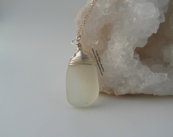 Chunky White Cornish Mermaids Tear Necklace