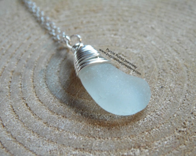 White Cornish Mermaids Tear Necklace