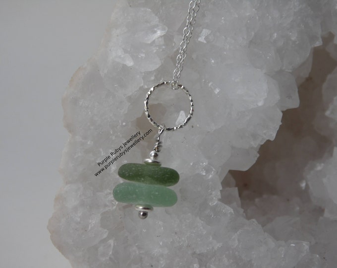 Portreath Dainty Cornish Sea Glass Stack Necklace