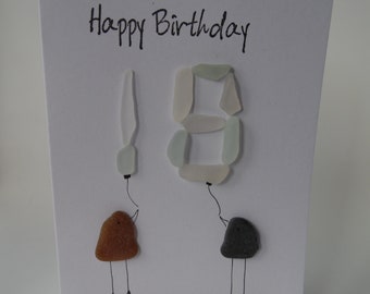 18th Birthday Sea Glass Birds Birthday Card