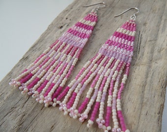 Pink Ice Cream Sundae Fringe Statement Earrings