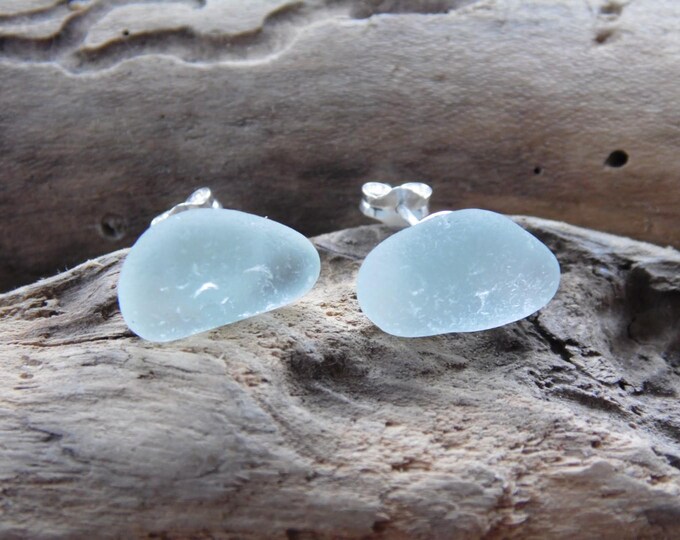 Seafoam Studs Cornish, Marazion Sea Glass Earrings