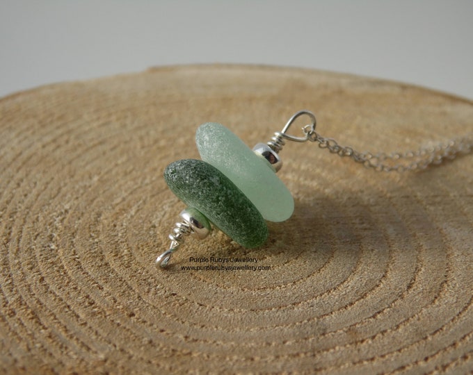 Cornish Seafoam & Olive Stack Necklace