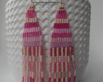 Pink Ice Cream Sundae Fringe Statement Earrings