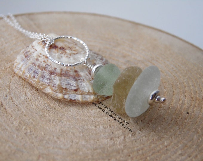 Marazion Portreath Cornish Sea Glass Stack Necklace