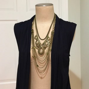Chunky Antique Boho Bohemian Statement Necklace Earring Set