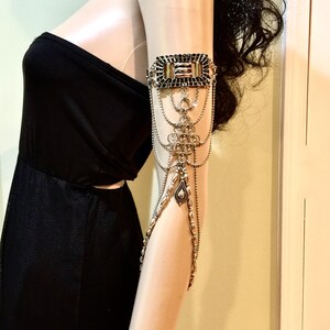 Silver Metal Medieval Arm Chains, Bohemian Upper Arm Bracelet, Handmade ...