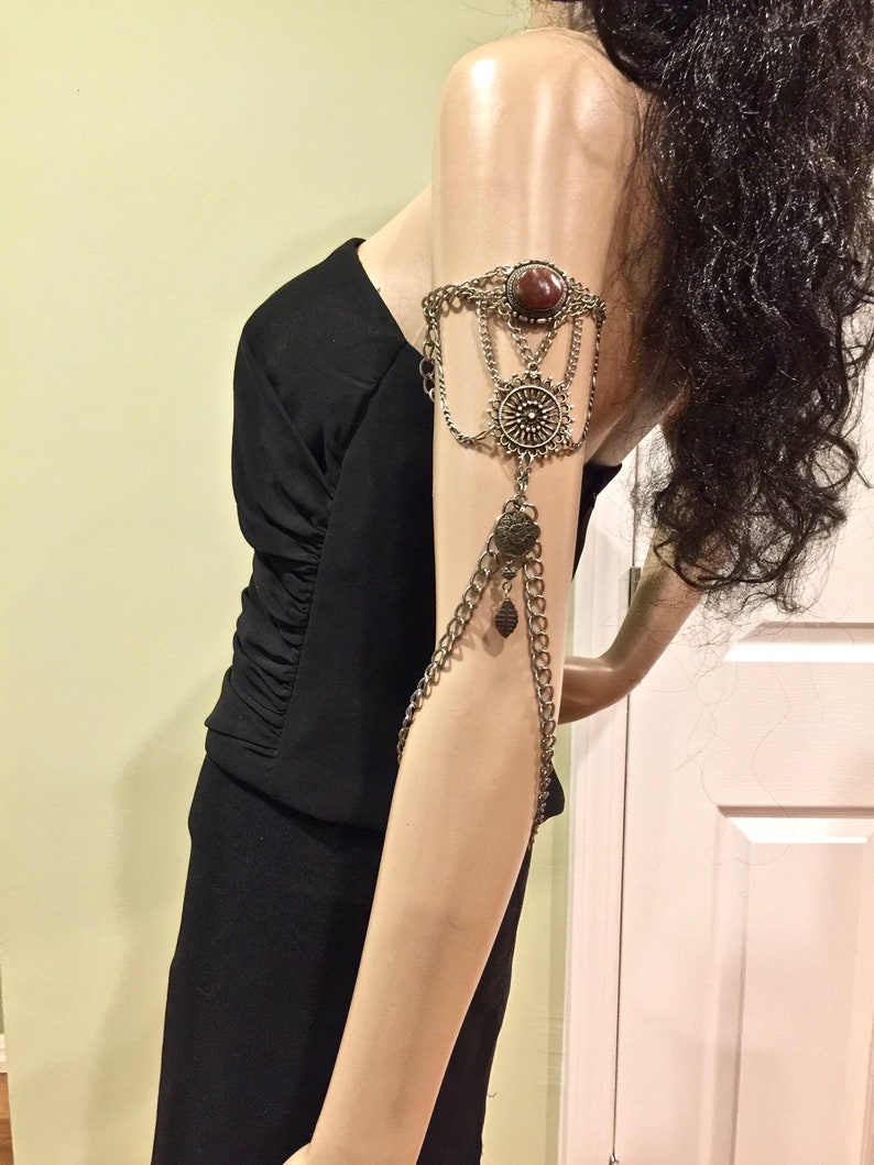 Silver Metal Arm Chains Body Jewelry Handmade Armband Upper Etsy