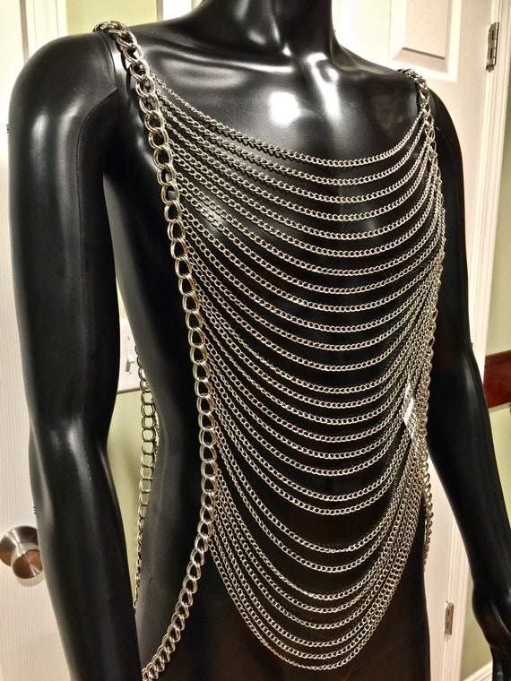 Metal Body Chains for Men. Silver Metal Body Jewelry. Men Etsy