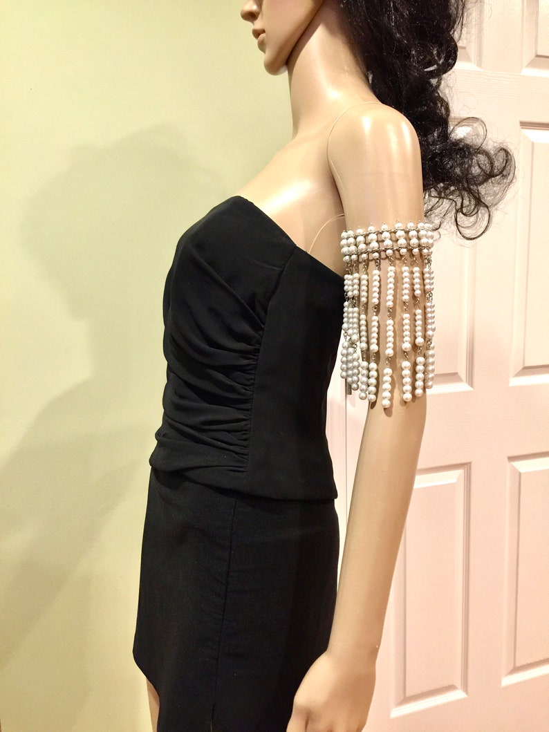 Bracelet bras perles chaînes argent armband