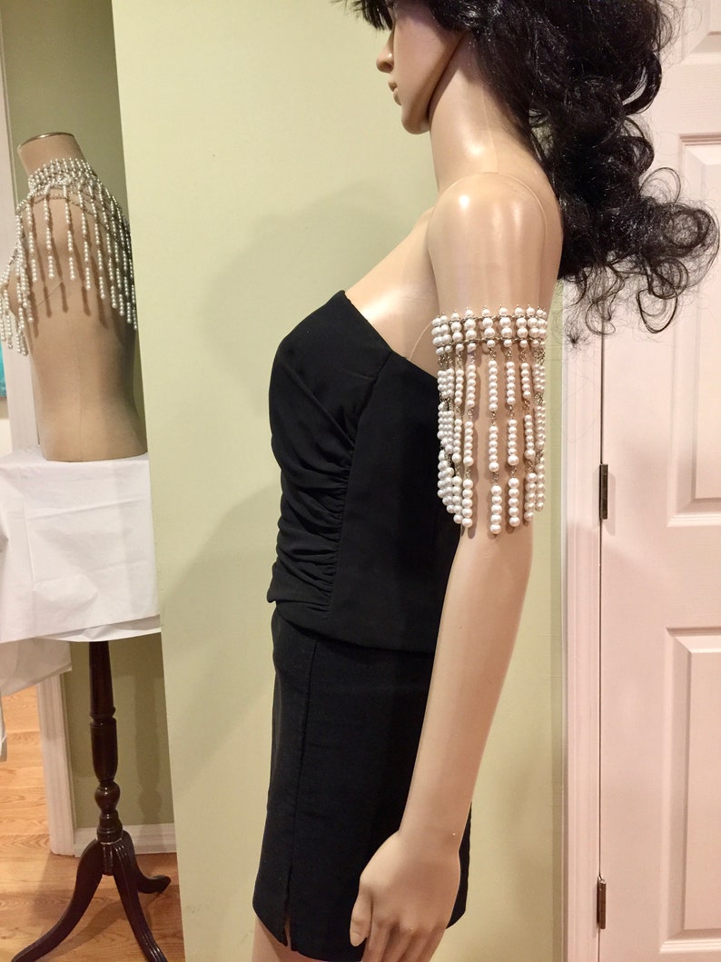 Bracelet bras perles chaînes argent armband