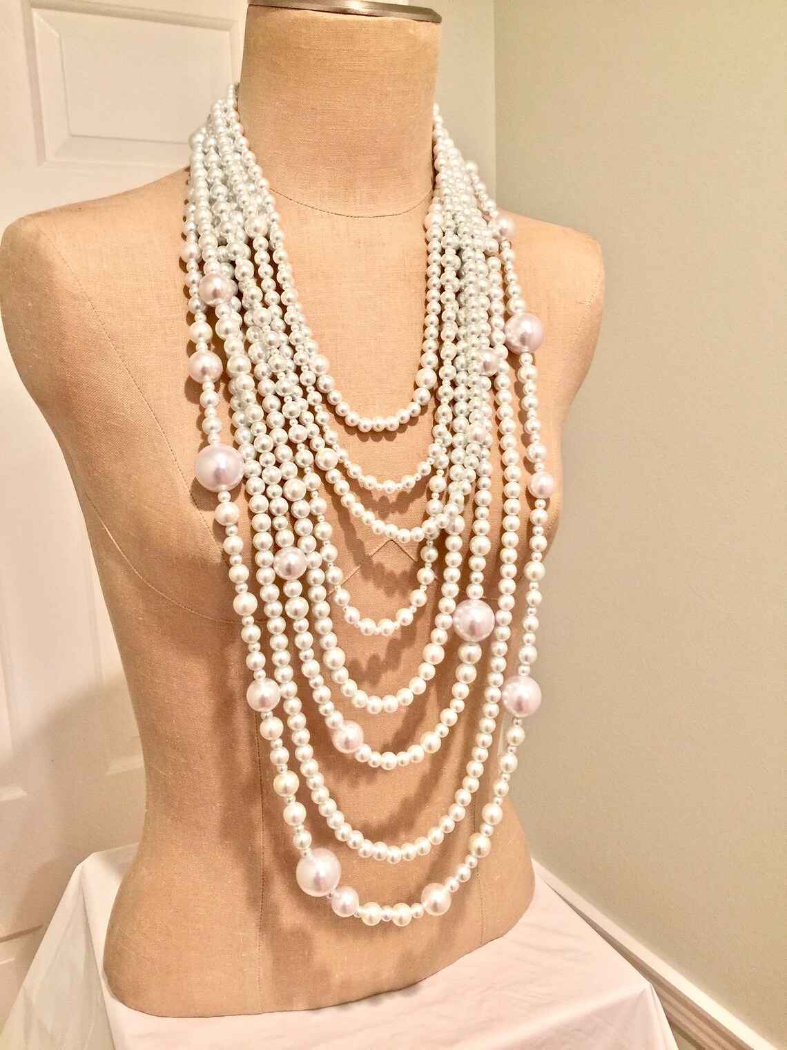 Luxurious Opera Pearl Necklace Multiple Layers 48 Long | Etsy