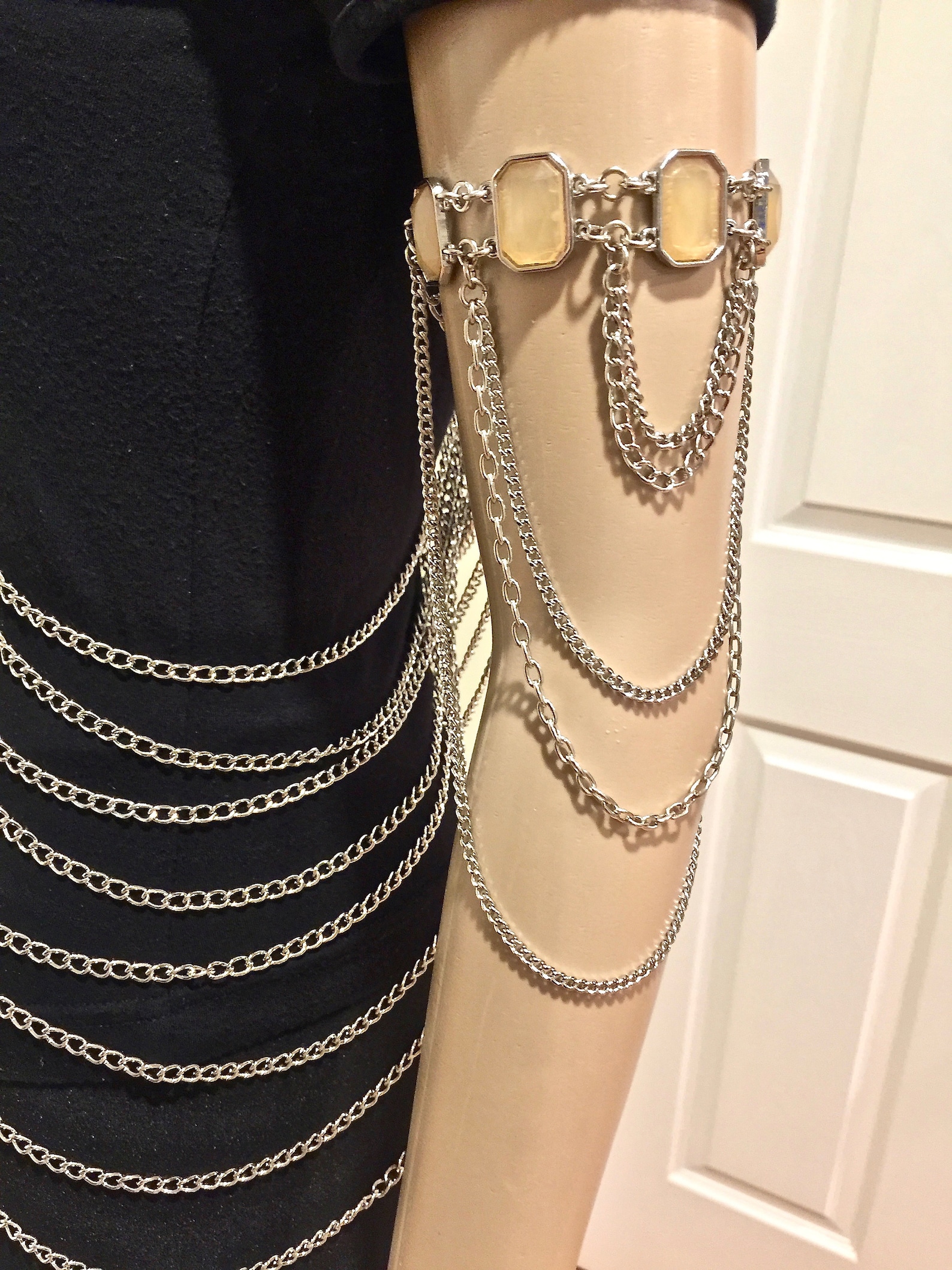 Transparent Tan Tone Armlet, Nickel Free Metal Arm Chain, Unisex Upper ...