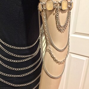 Transparent Tan Tone Armlet, Nickel Free Metal Arm Chain, Unisex Upper ...