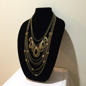 Chunky Antique Boho Bohemian Statement Necklace Earring Set main image 1