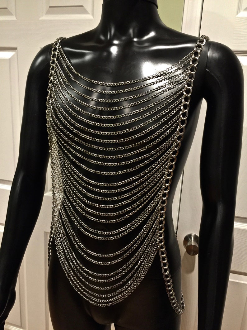 Metal Body Chains for Men. Silver Metal Body Jewelry. Men Etsy