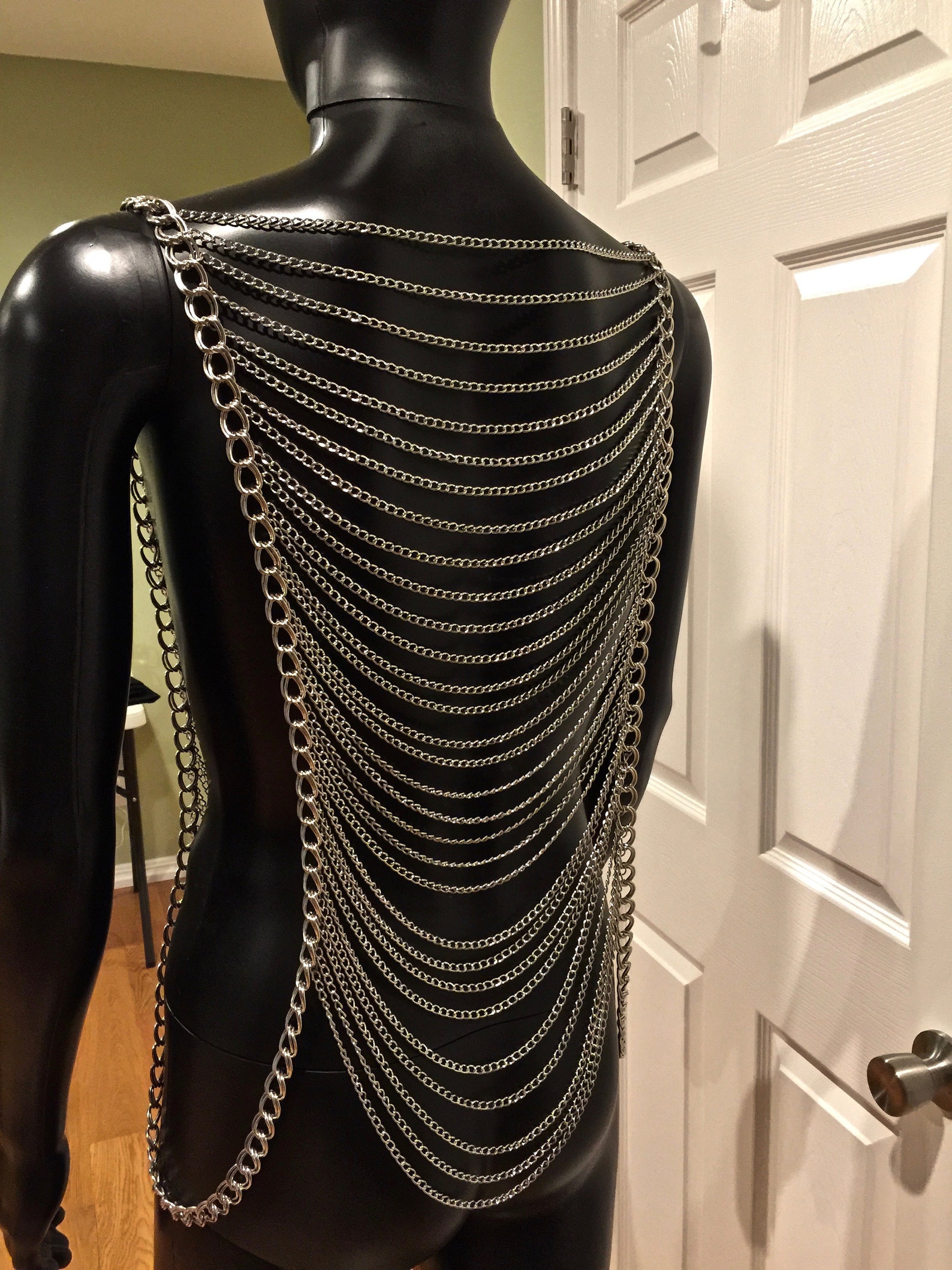 Metal Body Chains for Men. Silver Metal Body Jewelry. Men Etsy