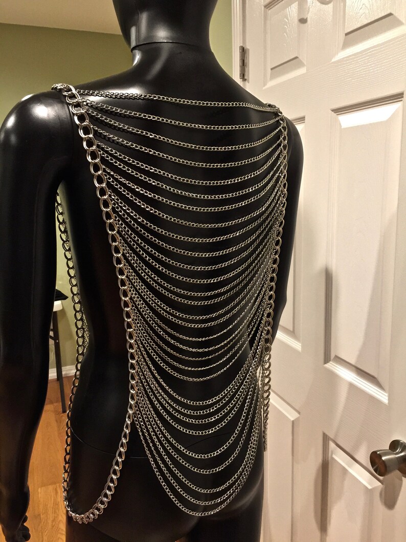 Metal Body Chains for Men. Silver Metal Body Jewelry. Men Etsy