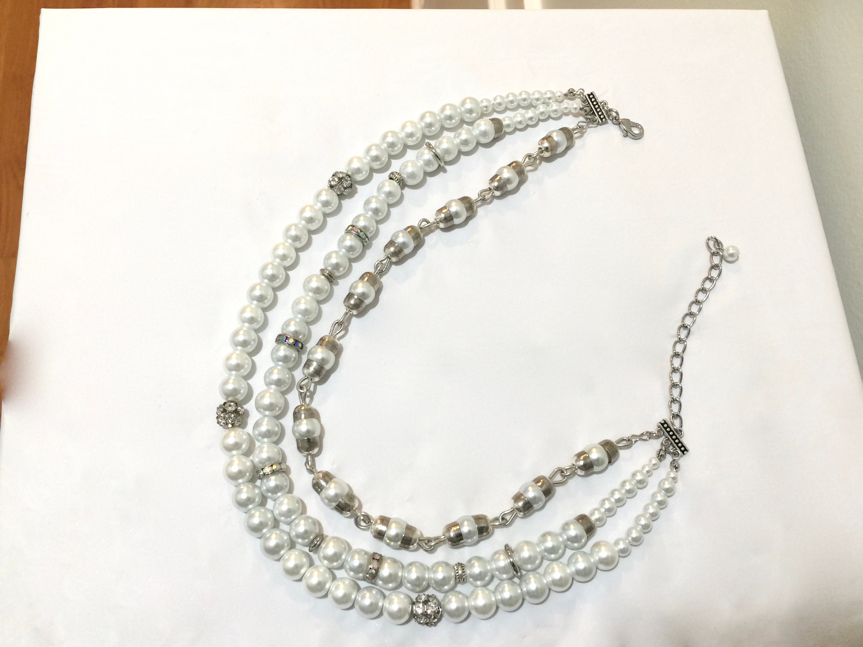 Collar De Cuentas De Perlas Barrocas De Múltiples Hebras Vintage