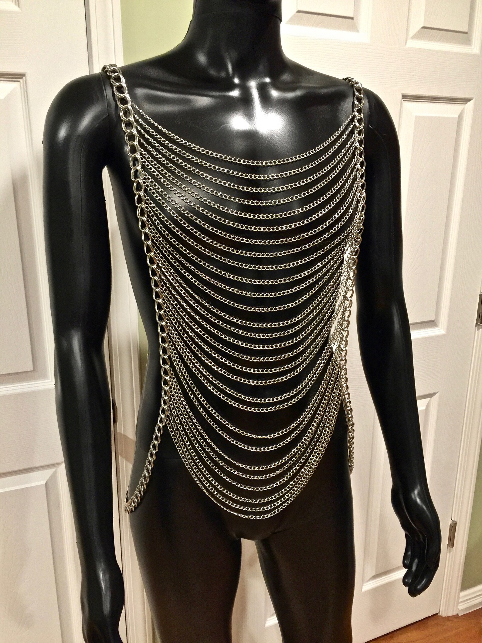 Metal Body Chains for Men. Silver Metal Body Jewelry. Men Etsy