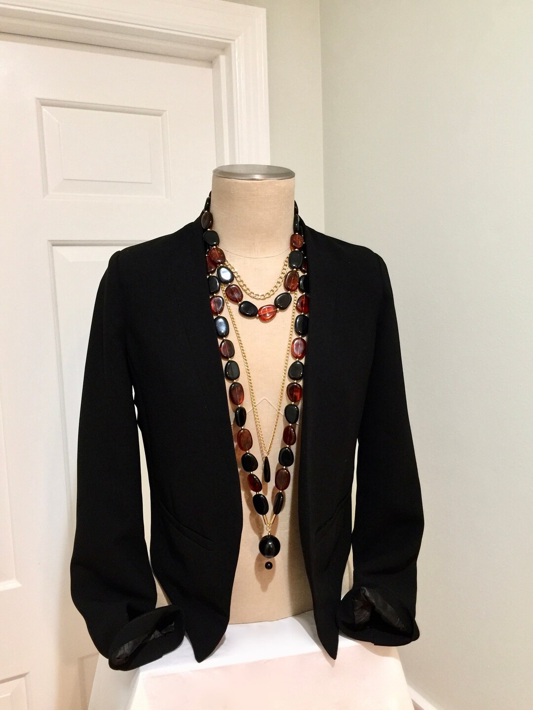 Genuine Lucite Handmade Multicolor Long Necklace Modern Etsy