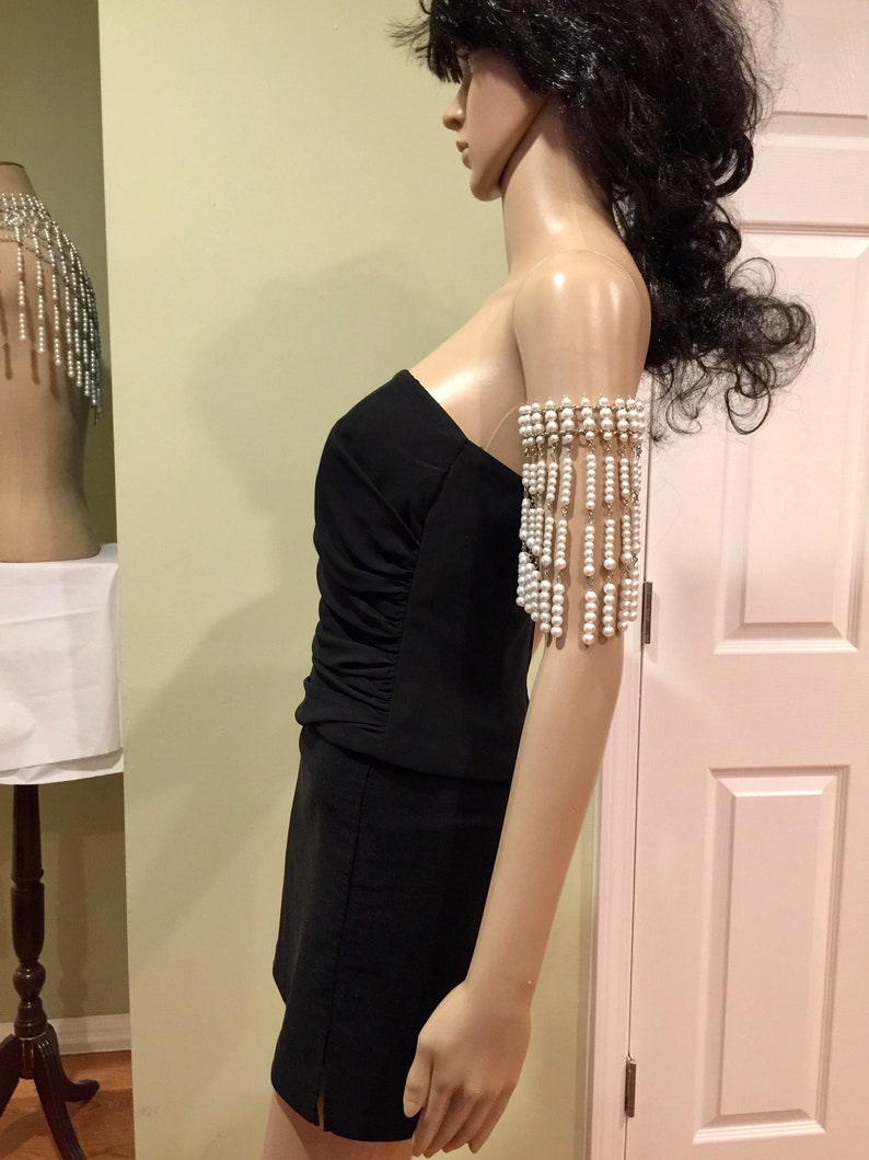 Bracelet bras perles chaînes argent armband