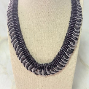 Statement purple necklace, Lilac necklace, Purple necklace for women, Lilac purple necklace, Elegant purple necklace, Lace beaded necklace