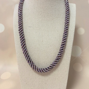 Purple beaded necklace, Unique necklaces for women, Handmade necklace, Purple jewelry, Fashion jewelry for women, Valentine&#39;s day wife gift