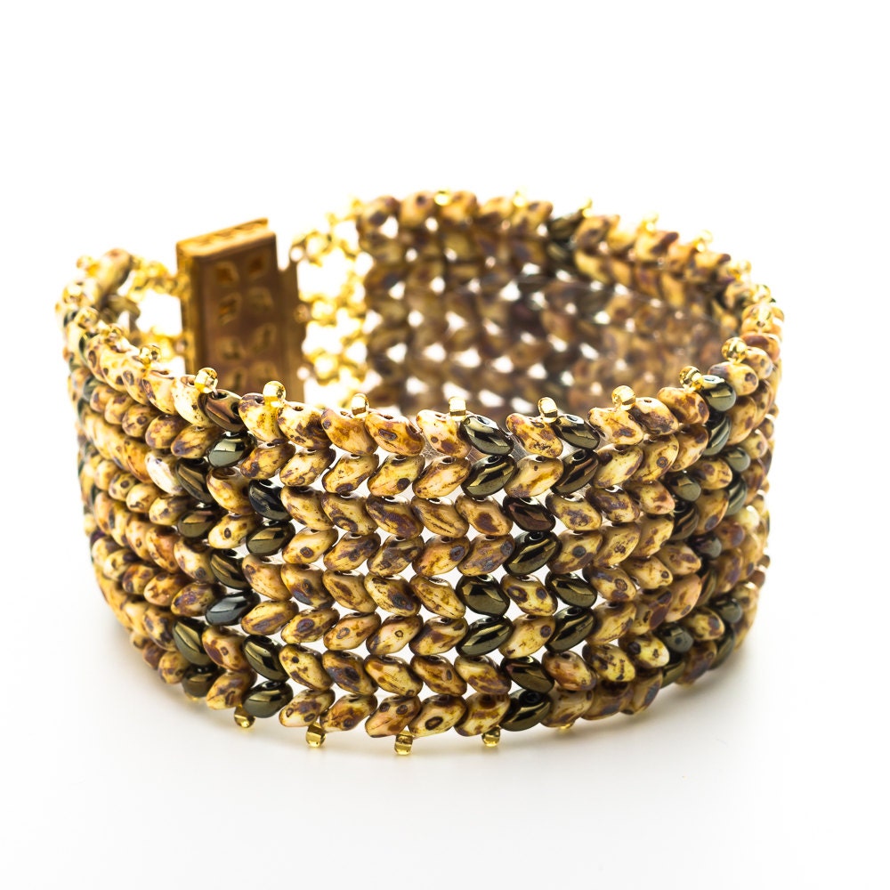 Brown bracelet Cuff bracelet Evening bracelet Statement Etsy