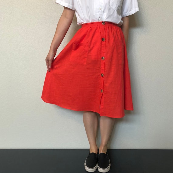 Essential Day Skirt: Poppy Red Cotton - image 2